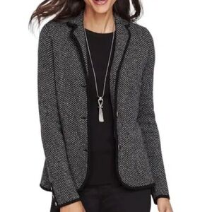Talbots Herringbone Sweater Knit Blazer